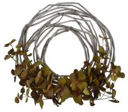  Koszorú vessző levéllel díszített 58cm, barna-zöld (XYL41046BH)