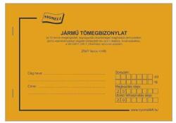  Nyomtatvány jármű tömeg 10 tonna össztömeget megengedett bizonylat A/5 25x3 sorszámozott (99355) - robbitairodaszer
