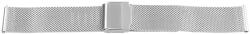  Karóra csat, acél, fonott (mesh) dizájn, ezüst színű, gyorskioldós, 18 mm (7139-8)