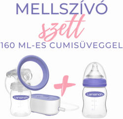 Lansinoh 2 fázisú kompakt elektromos mellszívó 160ml cumisüveggel szettben - kreativjatek