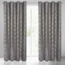 Takoy Bársony sötétítő függöny ARETA ezüst-arany mintával boho stílusban 140 x 250 cm-HF-390156