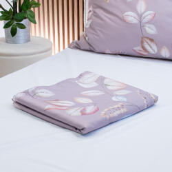 Takoy Pamut szatén lepedő 250x250 levelek barna alapon