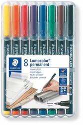 STAEDTLER Alkoholos marker készlet, OHP, 0, 6 mm, STAEDTLER "Lumocolor® 318 F", 8 különbözõ szín (8 db) (TS318WP8)