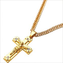 HARAHU CR-38717 Nyaklánc Kereszttel - Arany / 60cm KP38717