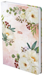 TopTimer Határidőnapló TOPTIMER Joy J012 B/6 heti fehér lapos Tearózsa 3D 2026 (T012J-101) - papir-bolt