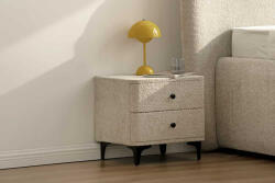 Lunara Design éjjeliszekrény Lunara 45 cm szürkés bézs bouclé