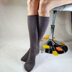 Aura Via Női gyapjú térdzokni - anyagában mintás Barna, 38-41 100241