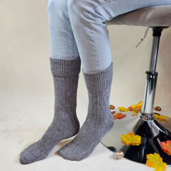 Aura Via Női visszahajtós gyapjú zokni - anyagában mintás Sötét szürke, 38-41 100274