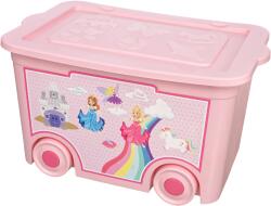 Elif Plastic Tárolódoboz kerékkel Gyerek mintás több színben Szín: Rózsaszín
