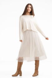 U See Rochie suprapusa din tulle cu puloveras despicat la spate, bej ivoire Talie unica