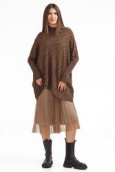 U See Rochie suprapusa din tulle cu pulover asimetric, maro Talie unica