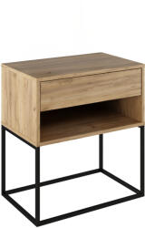  Éjjeliszekrény/kisasztal, artisan tölgy/fekete, ARTI TYP 2 (0000403338)