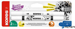 Kores Dekormarker készlet, akril, 1-2 mm, kétvégű, KORES " K-Kreative", 2 különböző szín (23021.21) - alter