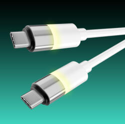AVAX CB316 GLOWY 60W USB-C gyorstöltő kábel 1m, fehér (CB316)