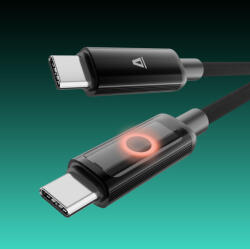 AVAX CB653 PULSEY 60W USB-C gyorstöltő kábel, fonott, 0, 5m, szürke (CB653)