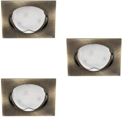 Kanlux 3xGU10, 50°-ban állítható, 82x82 mm, acél házas spot lámpakeret készlet, TRIBIS II - három darabból álló készlet (23843)