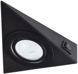 Kanlux G4, 130x130 mm, fekete színű, acél házas, háromszög alakú bútorvilágító spot lámpatest, ZEPO (36632)