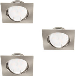 Kanlux 3xGU10, 50°-ban állítható, 82x82 mm, acél házas spot lámpakeret készlet, TRIBIS II - három darabból álló készlet (23845)