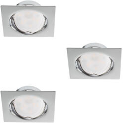 Kanlux 3xGU10, 50°-ban állítható, 82x82 mm, acél házas spot lámpakeret készlet, TRIBIS II - három darabból álló készlet (23844)