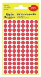 Avery Etikett címke, o8mm, jelölésre, 4 ív/doboz, Avery piros