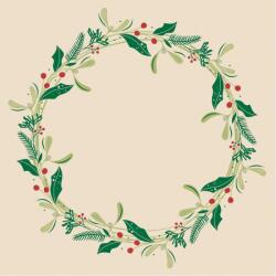 Mank Karácsonyi textilhatású dekorszalvéta "Isabell" - natúr barna 40x40 cm 50 lap/csomag