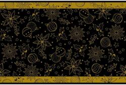 Mank Karácsonyi asztali futó "Milan fekete-arany" textilhatású (40 cm x 24 m) perforált