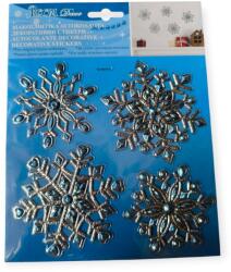  Karácsonyi ablakmatrica kék és ezüst hópelyhekkel 18x23 cm (1245085)