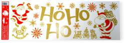  Arany csillámos Mikulásos karácsonyi ablakmatrica - Ho Ho Ho 20×60 cm (1206423)