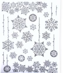 Hópelyhes ezüst ablakmatrica - karácsonyi dekoráció, 30x42 cm (1198285)