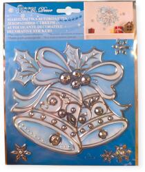  Karácsonyi ablakmatrica - Arany harang dekor 18x16cm (1245088)