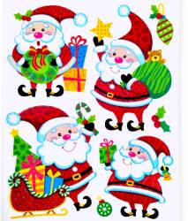  Színes csillogó karácsonyi ablakmatrica - Mikulás mintával, 30x42 cm (1217126)