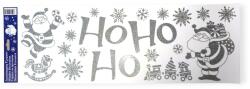  Ezüst csillogó Ho-Ho-Ho karácsonyi ablakmatrica - ünnepi dekor 60×20 cm (1183899)
