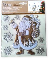  3D karácsonyi matrica Mikulás ajándék hópehely 17, 5×18 cm (1170751)