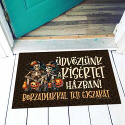 Üdvözlünk a kísértet házban - Lábtörlő - Halloweeni Lábtörlő, Kellék, Őszi Dekoráció (LA194)