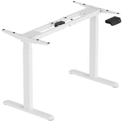 LVN System Óriás asztalokhoz | Állítható szélességű elektromos íróasztal láb dupla motorral, nagy teherbírással, ülő-/állómunkához memória funkció +USB fehér Control Pro LV0665