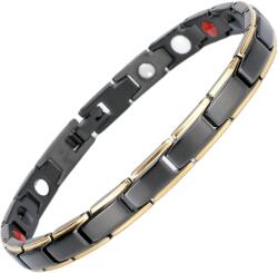 BeSpecial Bratara inox in 2 tonuri cu magneti, turmalina, germaniu si anioni (BLA040)