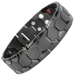 BeSpecial Bratara inox neagra cu magneti, turmalina, germaniu si anioni (BLA036)