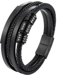 BeSpecial Bratara piele naturala cu elemente si inchizatoare negre din inox (BATI0002_23)
