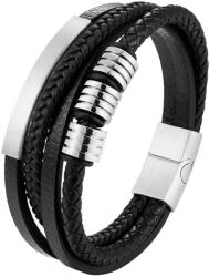 BeSpecial Bratara piele naturala cu elemente si inchizatoare argintii din inox (BATI0001_23)