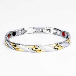 BeSpecial Bratara inox in 2 tonuri cu magneti, turmalina, germaniu si anioni (BLA010)