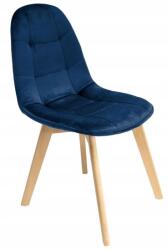 Jumi Scaun bucatarie/living, catifea si PU, albastru marin, 43x54x81 cm, Colin (CM-796324)