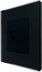 Luxion Priza Internet cu Rama din Sticla LUXION, Negru, LX-MP025G-B (LX-MP025G-B)