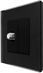Luxion Priza TV Satelit cu Rama din Sticla LUXION, Negru, LX-MP017G-B (LX-MP017G-B)