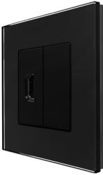 Luxion Priza HDMI cu Rama din Sticla LUXION, Negru, LX-MP022G-B (LX-MP022G-B)