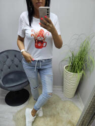 Norafashion Csinos karácsonyi mintás lezser póló 14 (591170)