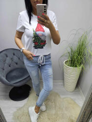 Norafashion Csinos karácsonyi mintás lezser póló 2 (935944)