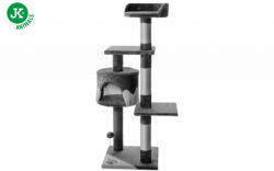  JK | Tina emeletes macskakaparó házzal, pihenővel, játékkal, 40X40X116cm, szürke