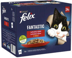 FELIX | Fantastic - Házias válogatás macska eledel aszpikban - marha, csirke, bárány, pulyka - 24x85g
