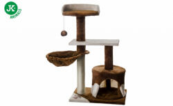  JK | Robin emeletes macskakaparó házzal, pihenővel, játékkal, 50X35X88cm, bézs/barna