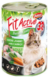 Panzi | FitActive | Felnőtt macskáknak | Konzerv | Nyúl, liba, répa - 415 g